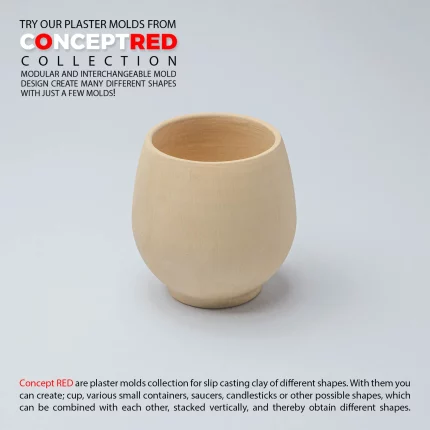 Slip casting plaster mold Set of 2 for cup mug vessel bowl conceptred collection
