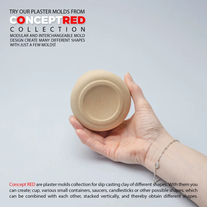 Slip casting plaster mold Set of 3 for cup mug vessel bowl conceptred collection
